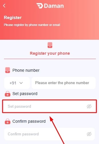 enter a password